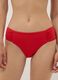 Slip bikini rosso in tessuto elasticizzato con dettagli arricciati regular fit_1