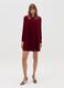 Short dress in velvet with long sleeves_0