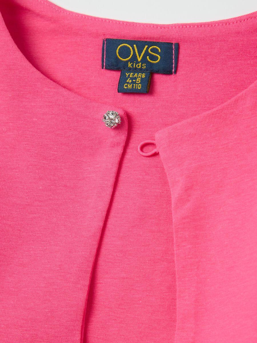 Pink long-sleeve cotton stretch T-shirt OVS Kids_2