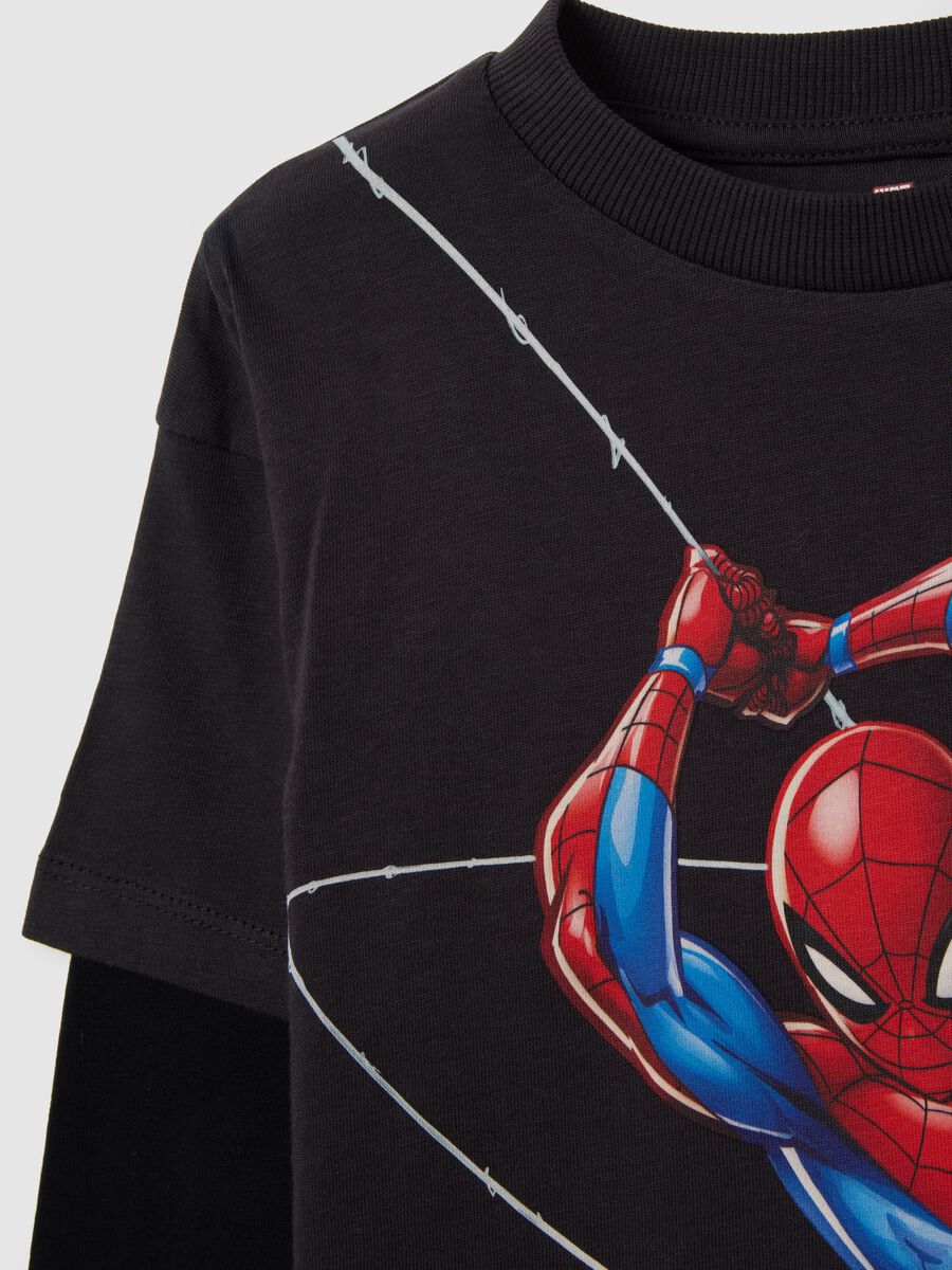T-shirt multicolor da bambino in puro cotone con stampa_2