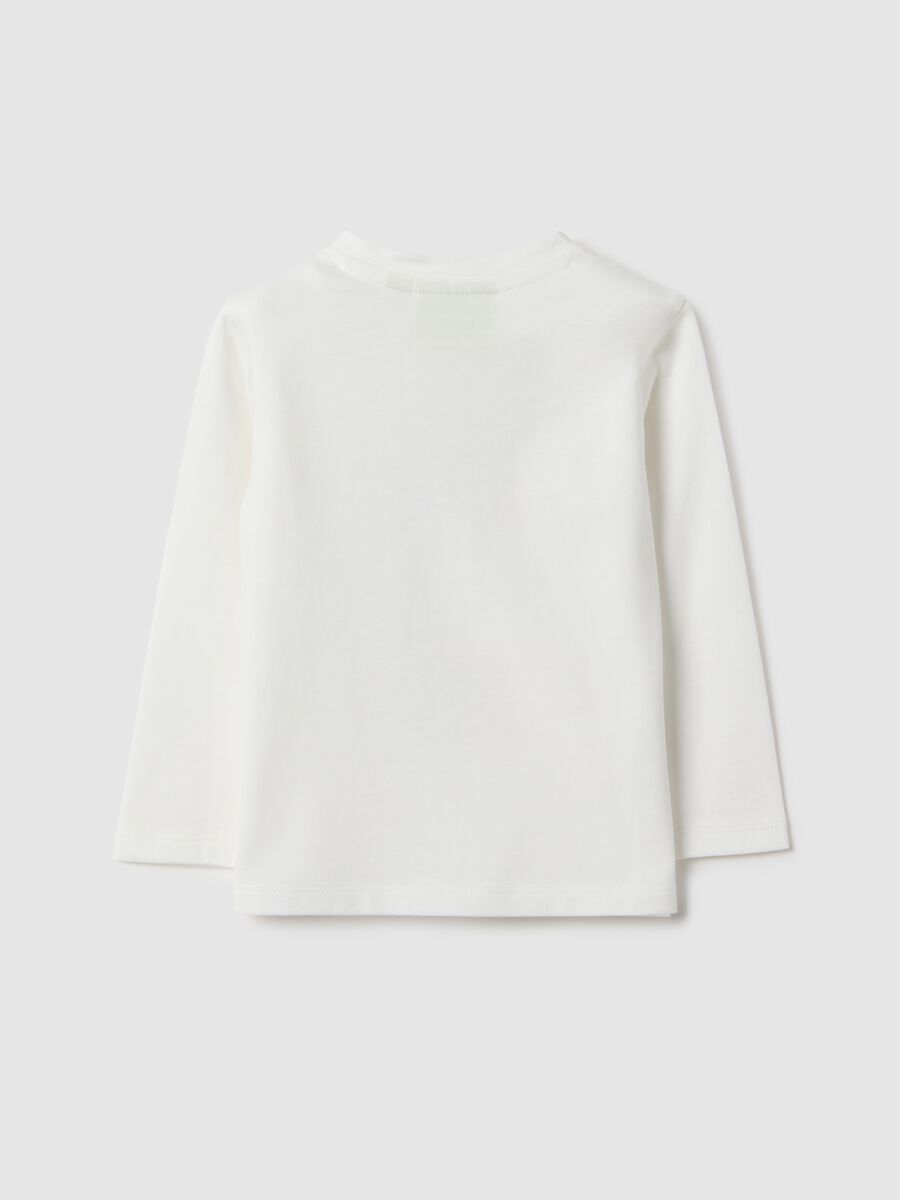 White pure cotton T-shirt for kids regular fit with dinosaurs_1