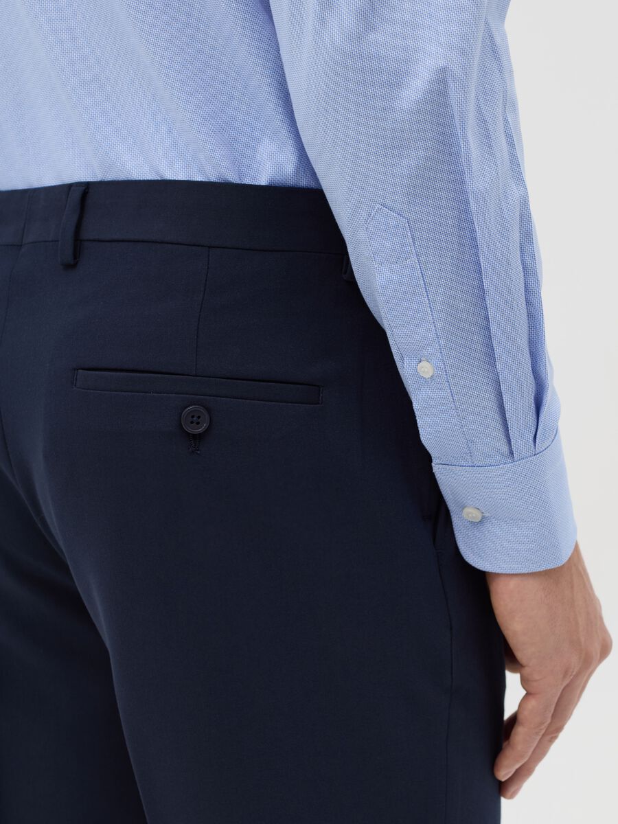 Regular-fit easy-iron shirt in light blue Oxford cotton_3
