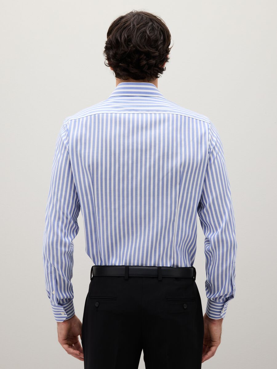 Camicia in puro cotone a righe slim fit_3
