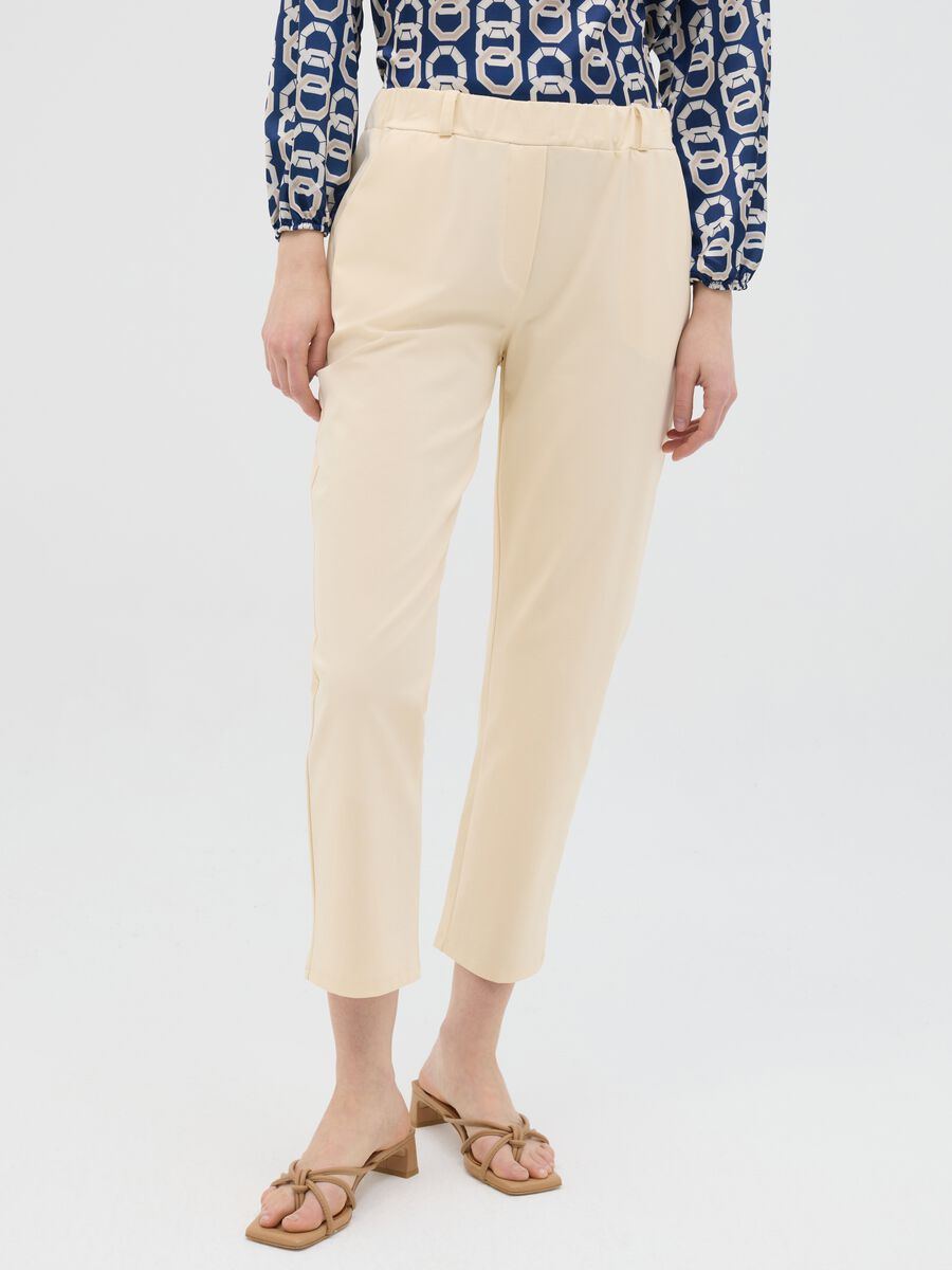 Beige regular-fit stretch trousers_1