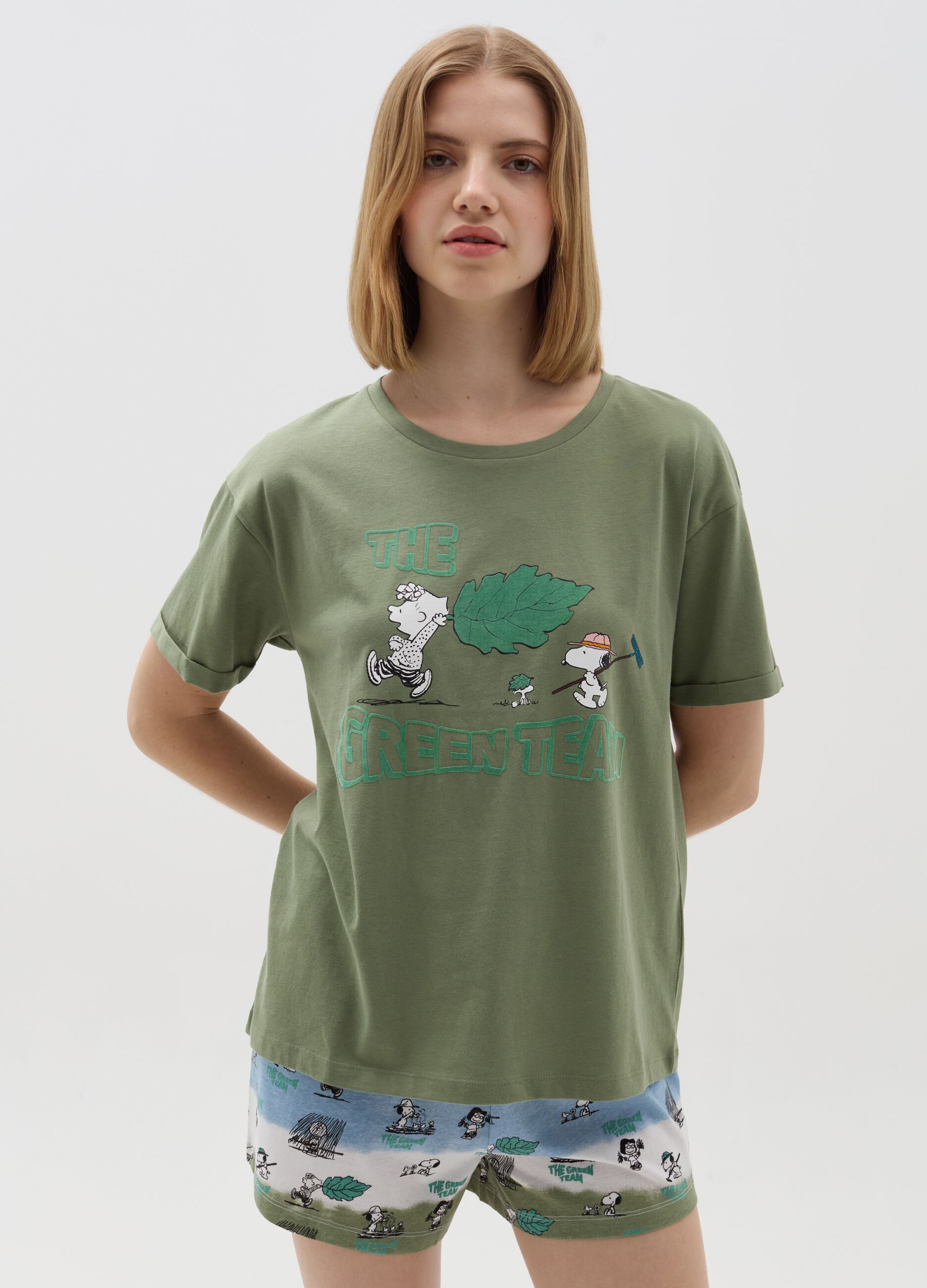 Ovs Pigiama corto con stampa Peanuts