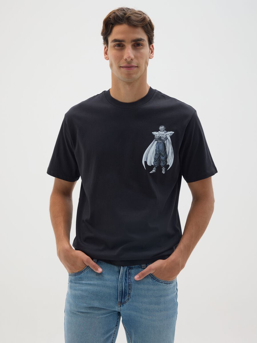 Black pure cotton regular fit t-shirt with print_0