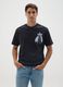 Black pure cotton regular fit t-shirt with print_1