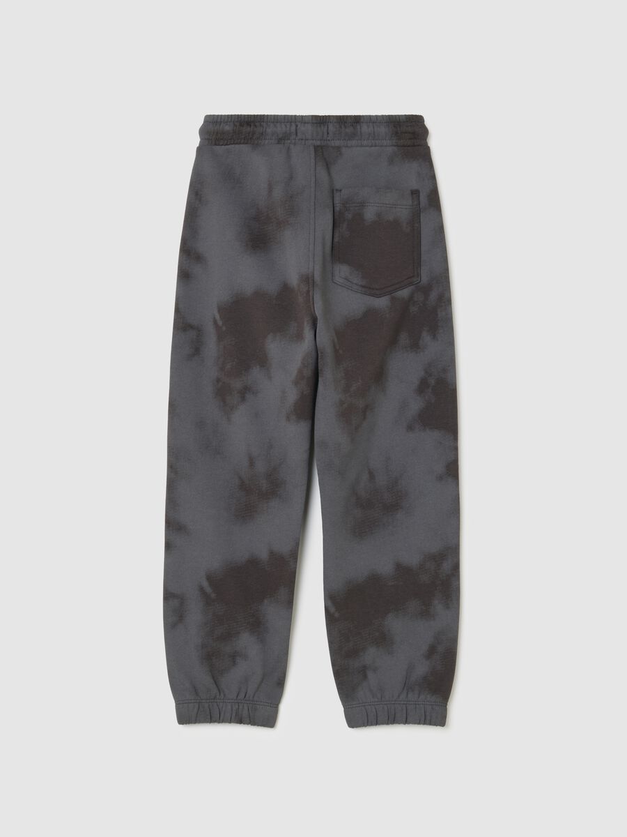 Children's multicolour joggers in pure cotton with TieDye pattern_1