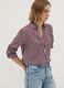 Camicia rossa a righe in pura viscosa con colletto classico regular fit_0