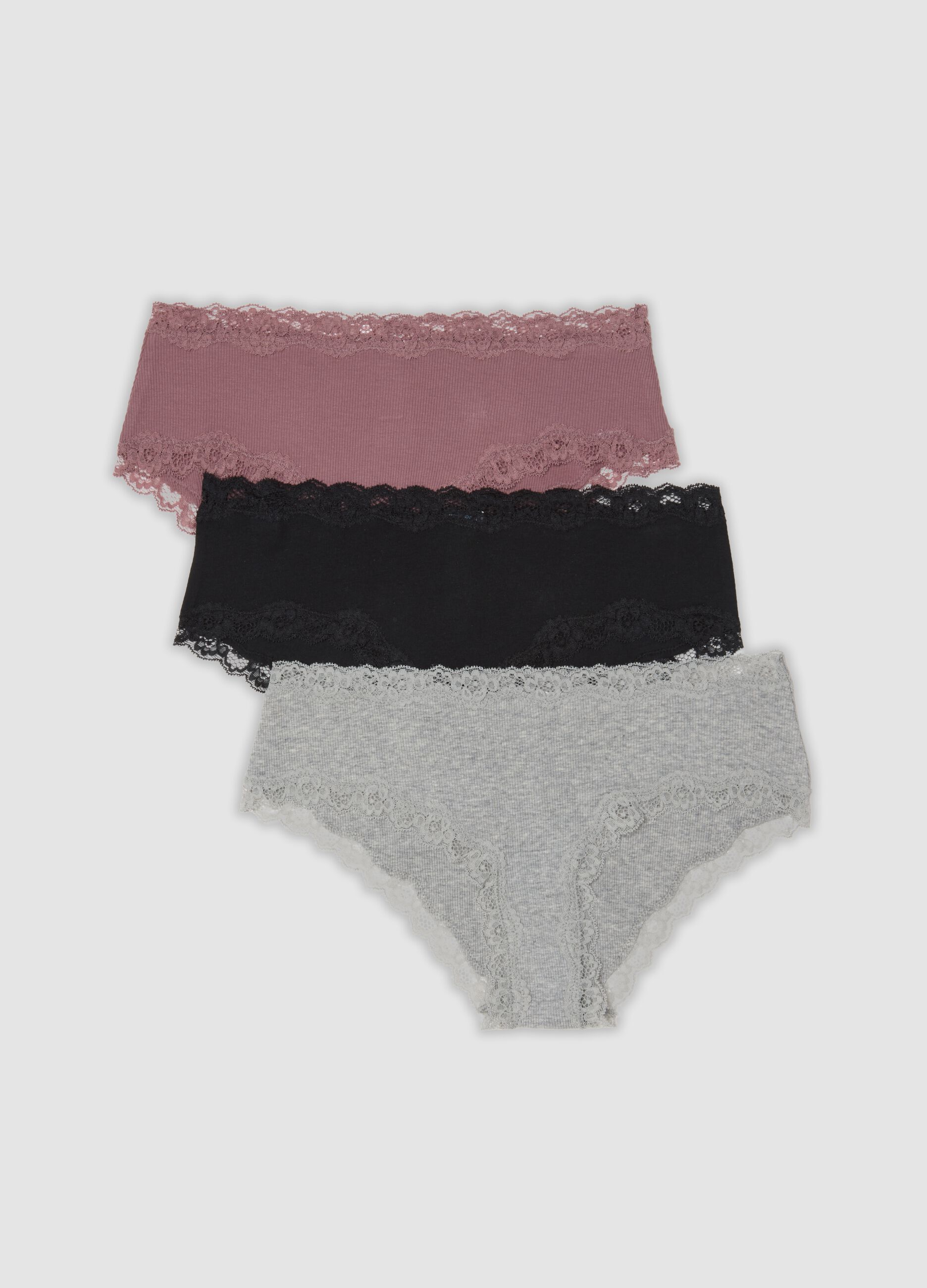 Multicolour 3-pack organic stretch cotton hipster briefs