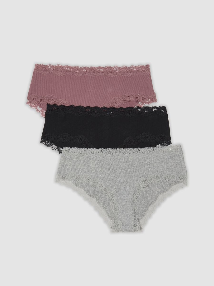 Tripack slip hipster multicolor in cotone organico elasticizzato_0