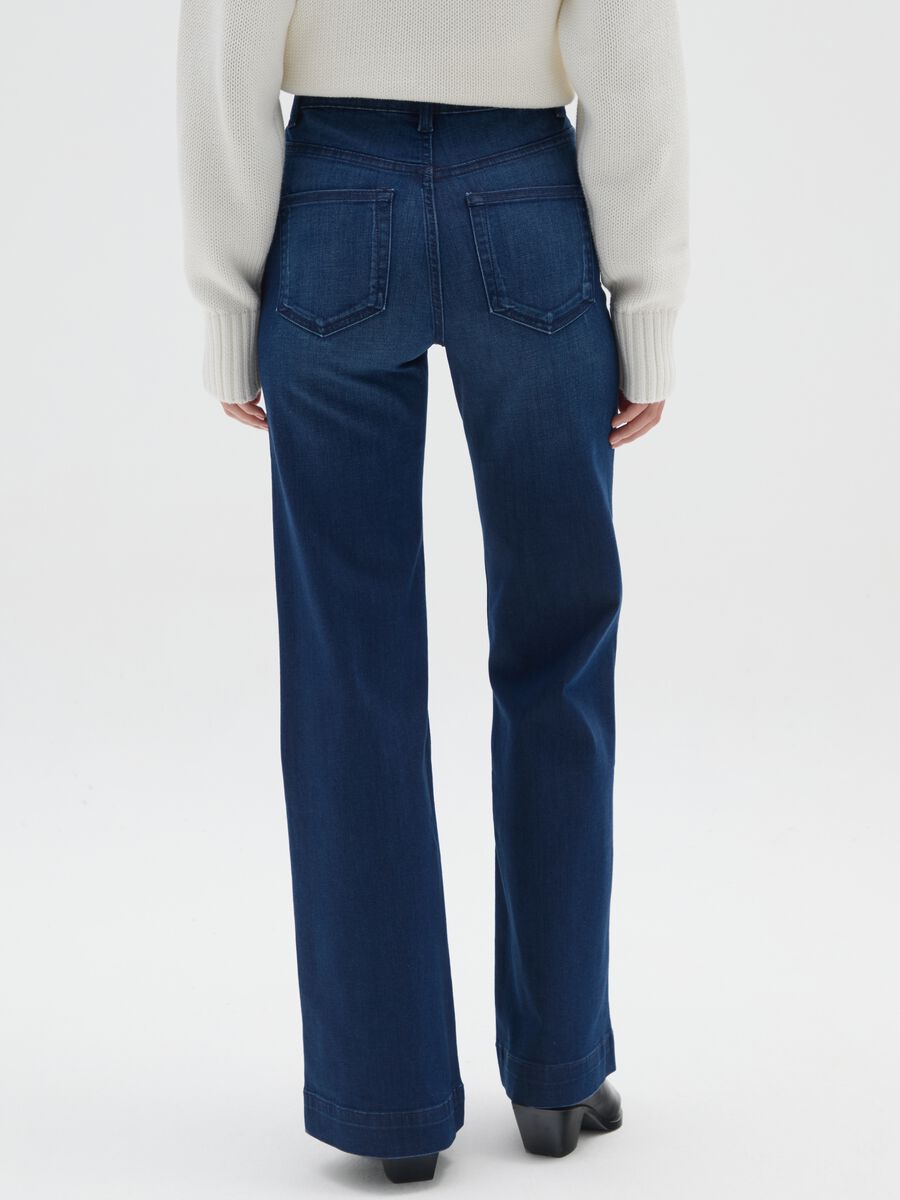 Jeans bootcut in misto cotone blu_2