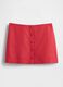 Red linen-blend skirt regular fit_3