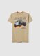 Children's beige pure cotton regular fit T-shirt_3