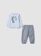 Light blue organic cotton printed baby pyjamas_0
