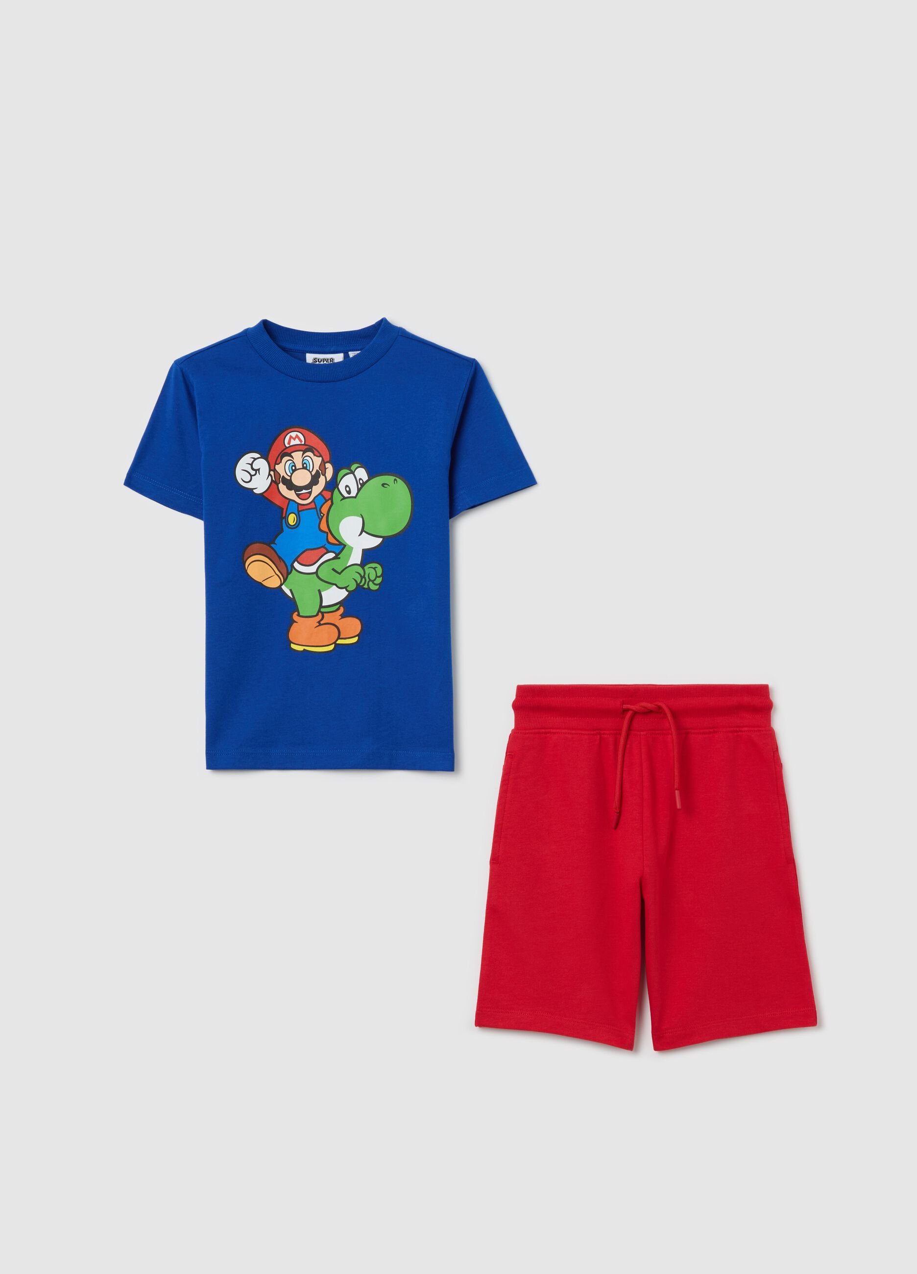 Jogging set blu e rosso stampa Super Mario™ e Yoshi