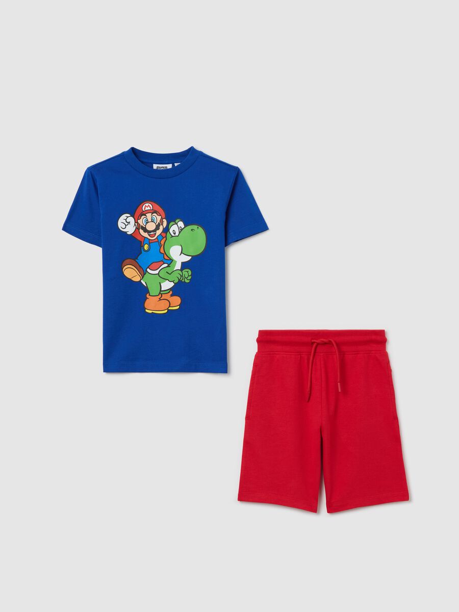 Blue and red jogging set with Super Mario™ and Yoshi print_0