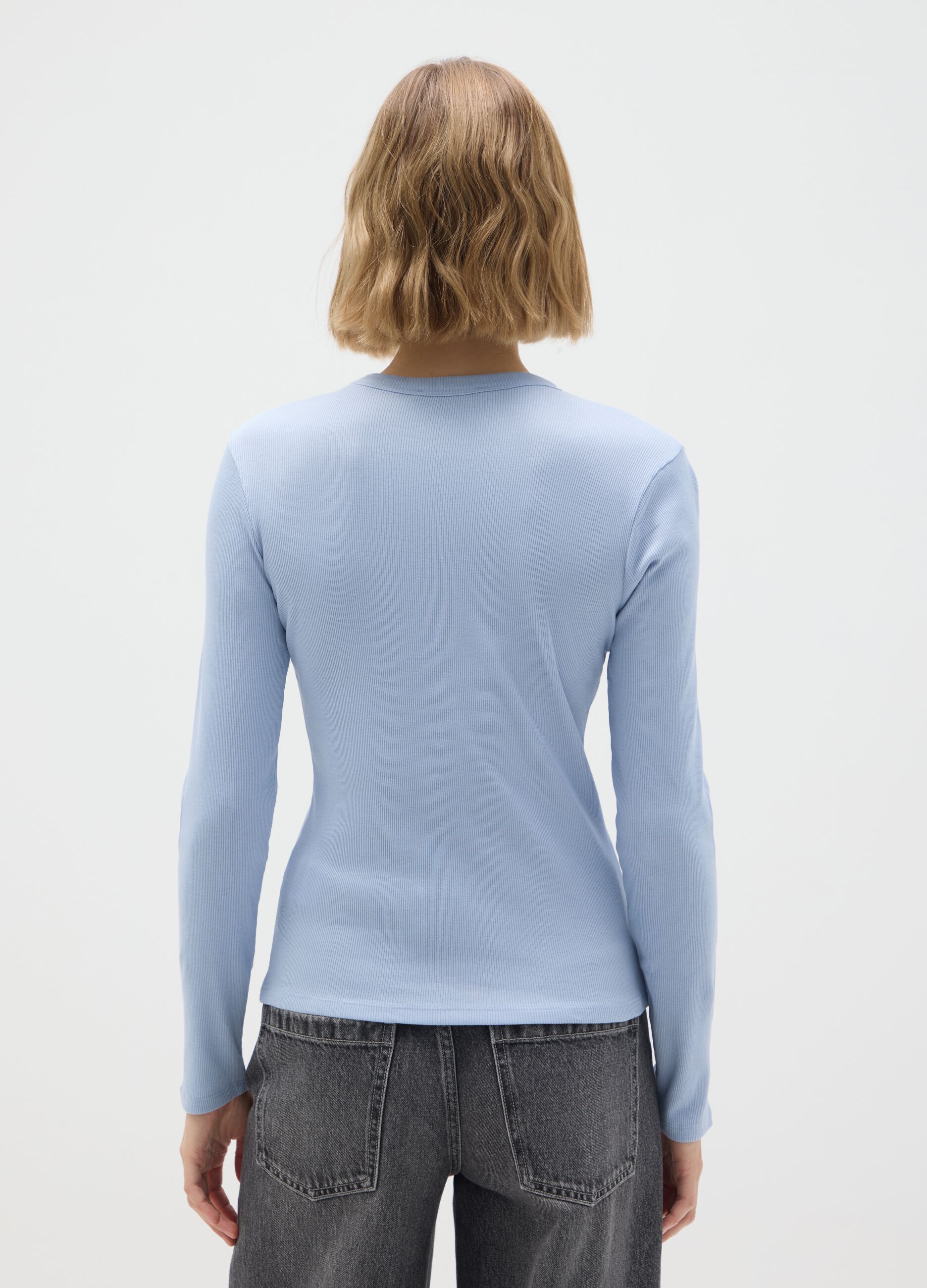 Regular Fit Blue Pure Cotton T-Shirt