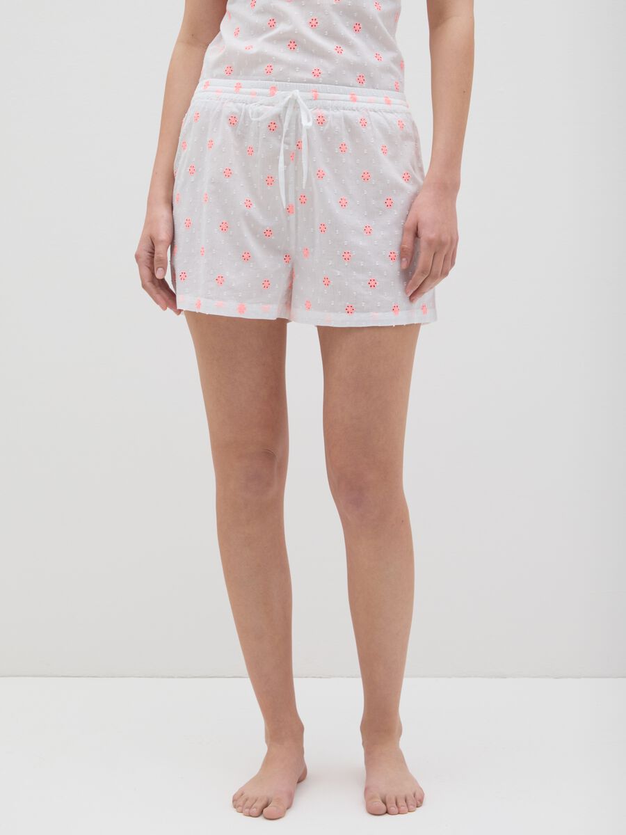 Women's white pure cotton regular fit pyjama_1