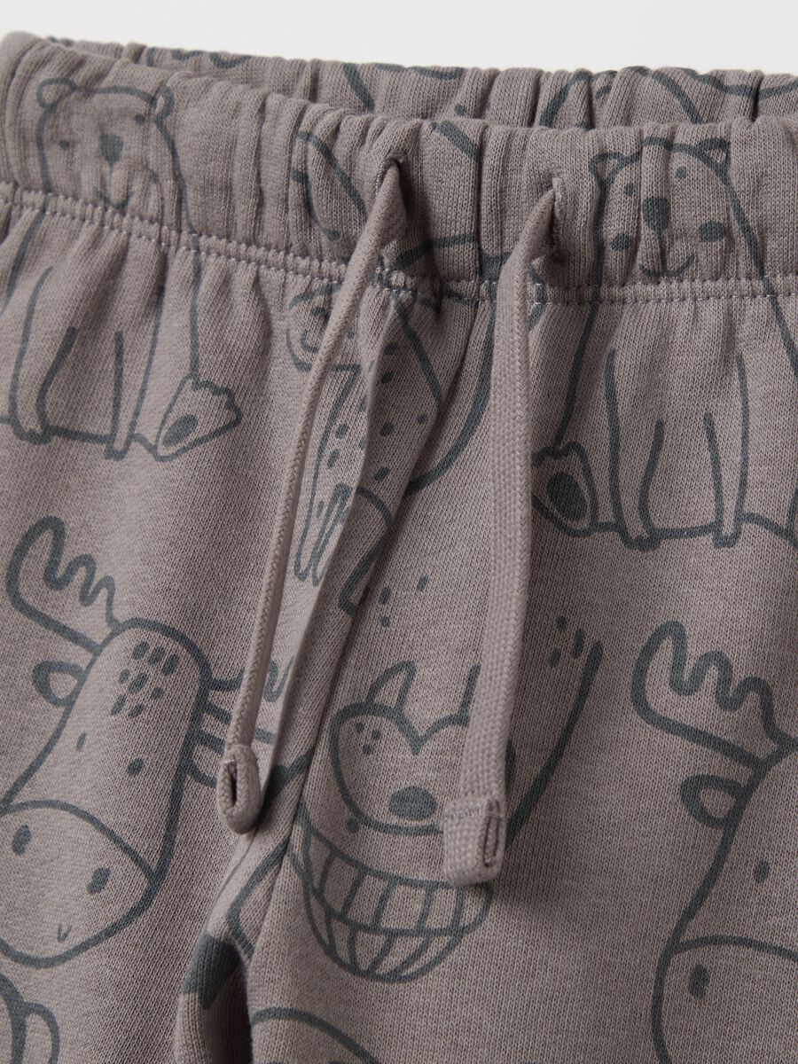 Joggers with drawstring and polar animals print_2