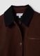 Bomber marrone in puro cotone con colletto a contrasto regular fit_6