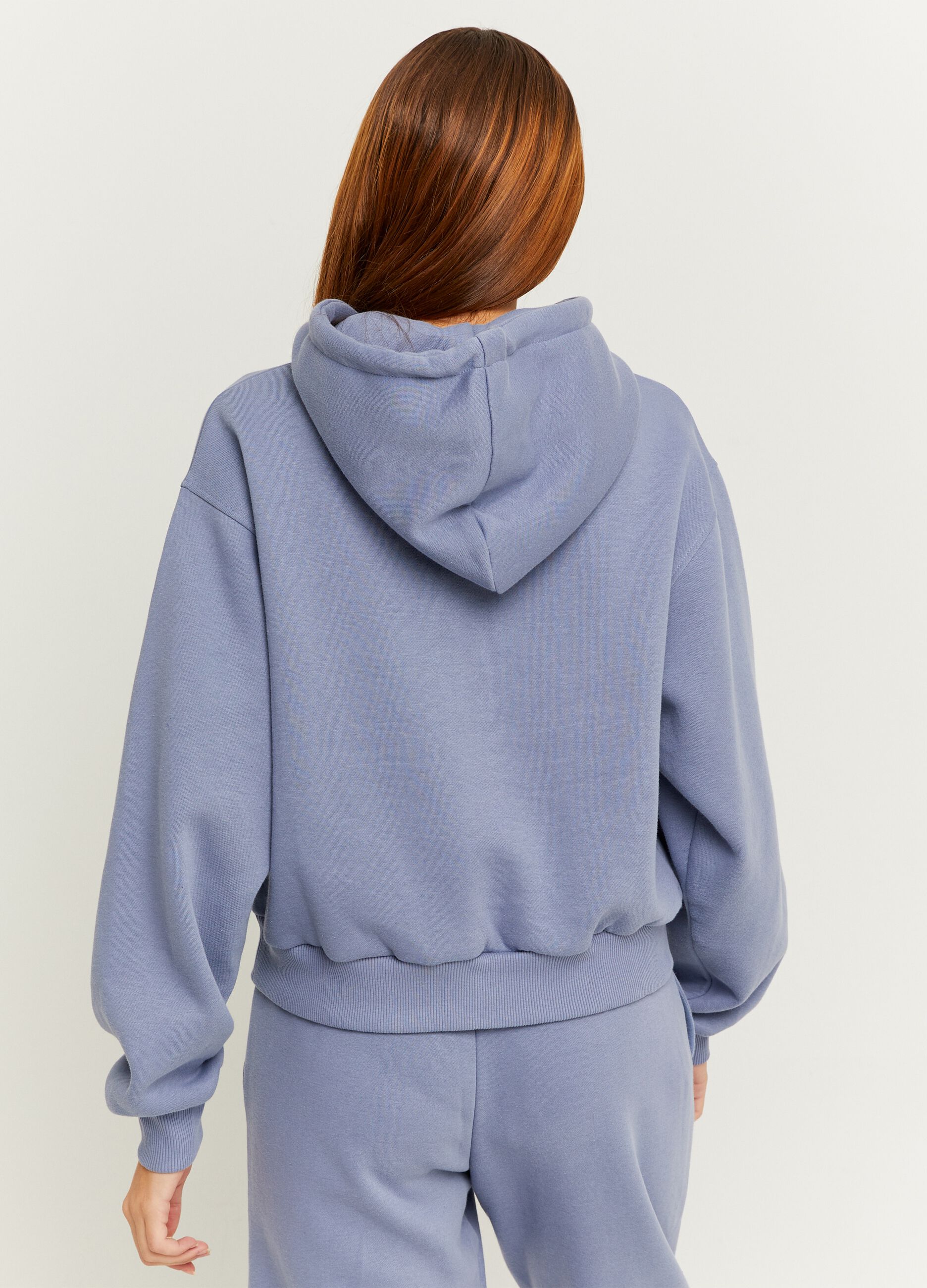 Oversized sweatshirt with hood and print