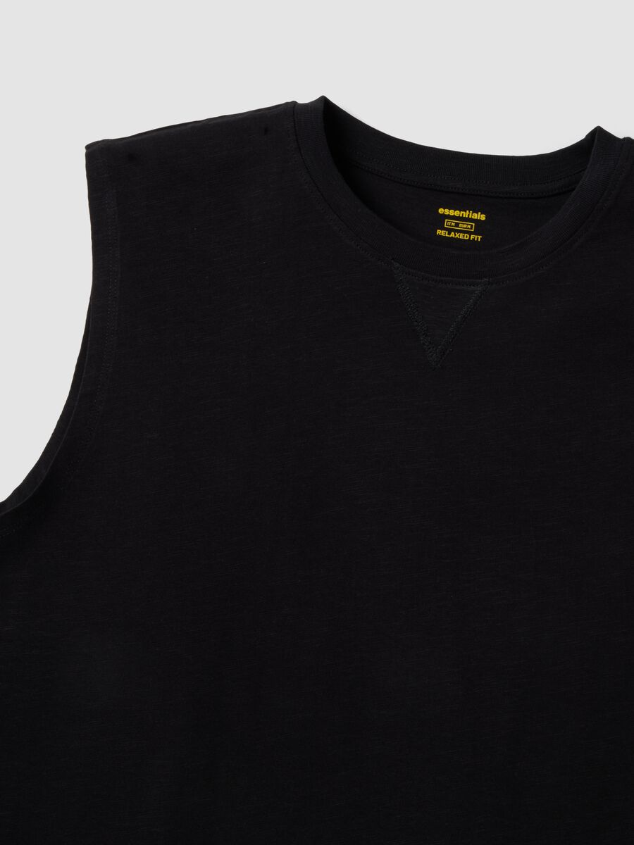 Black pure cotton vest_5