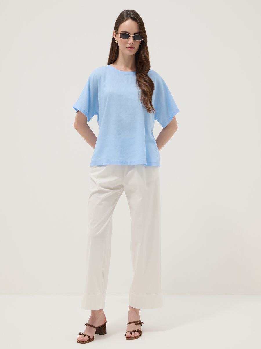 Light blue linen and viscose-blend blouse, regular fit_2