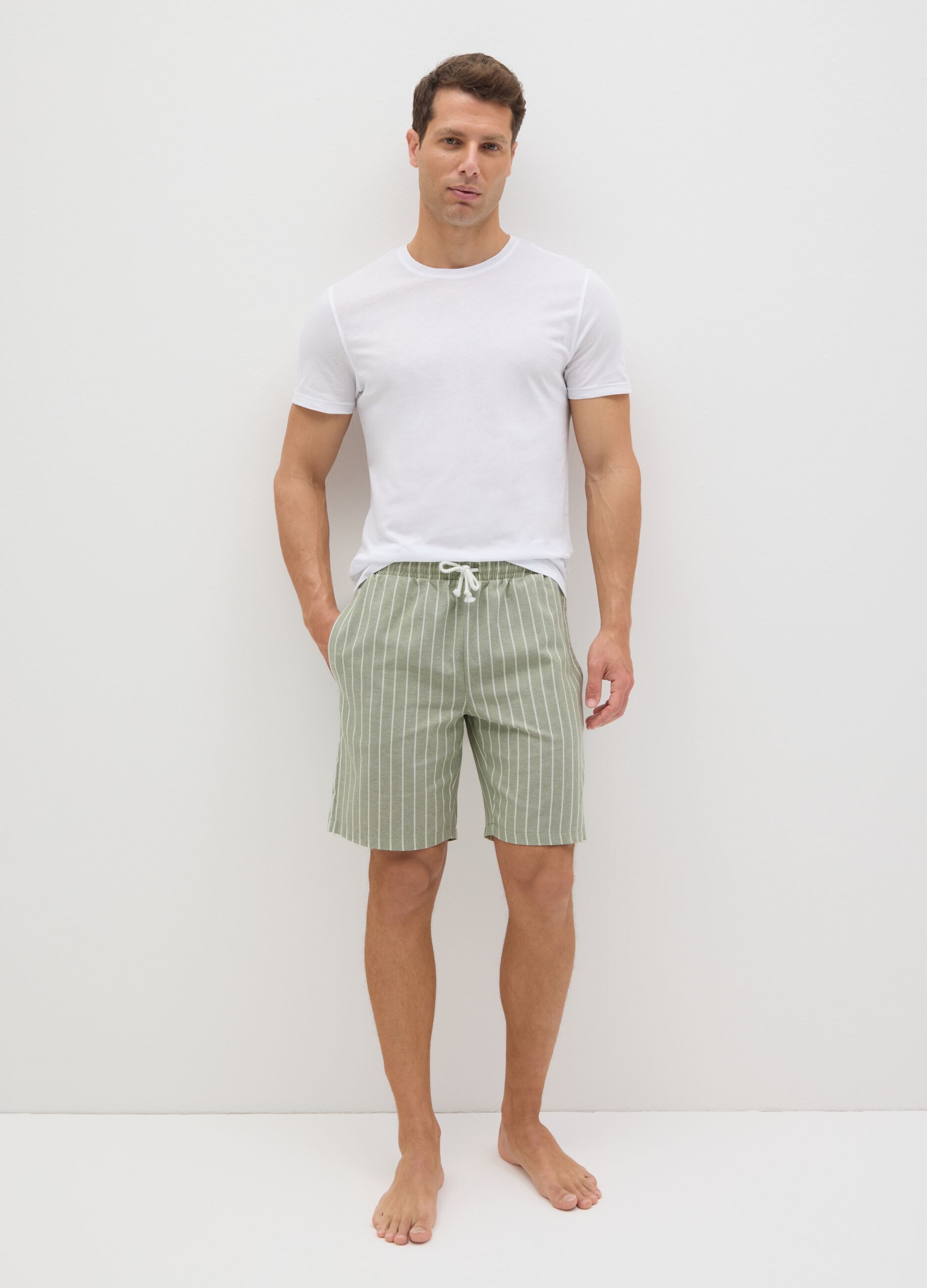 Shorts pigiama da uomo regular fit con coulisse