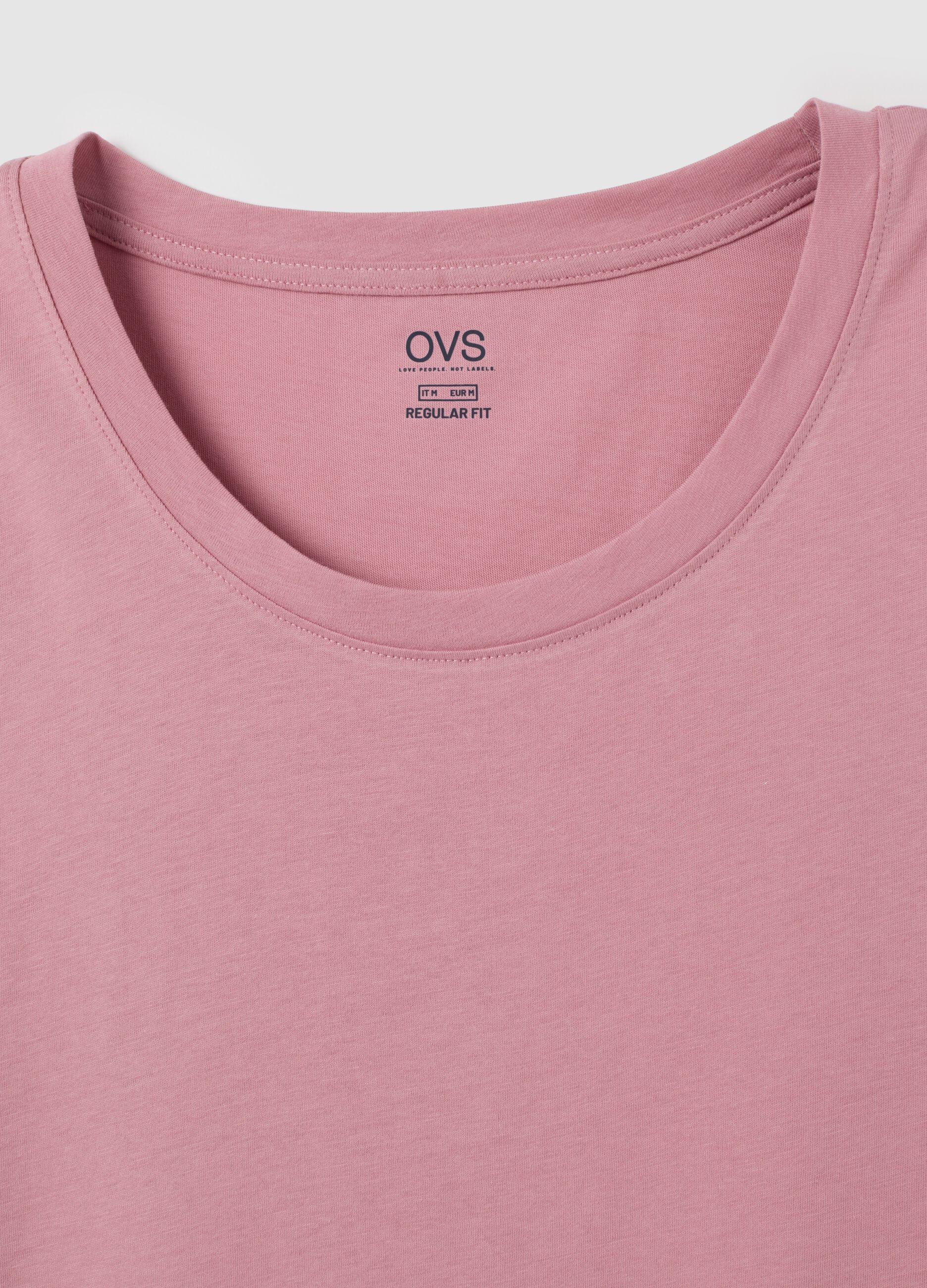 Men's basic pink cotton tank top - regular fit