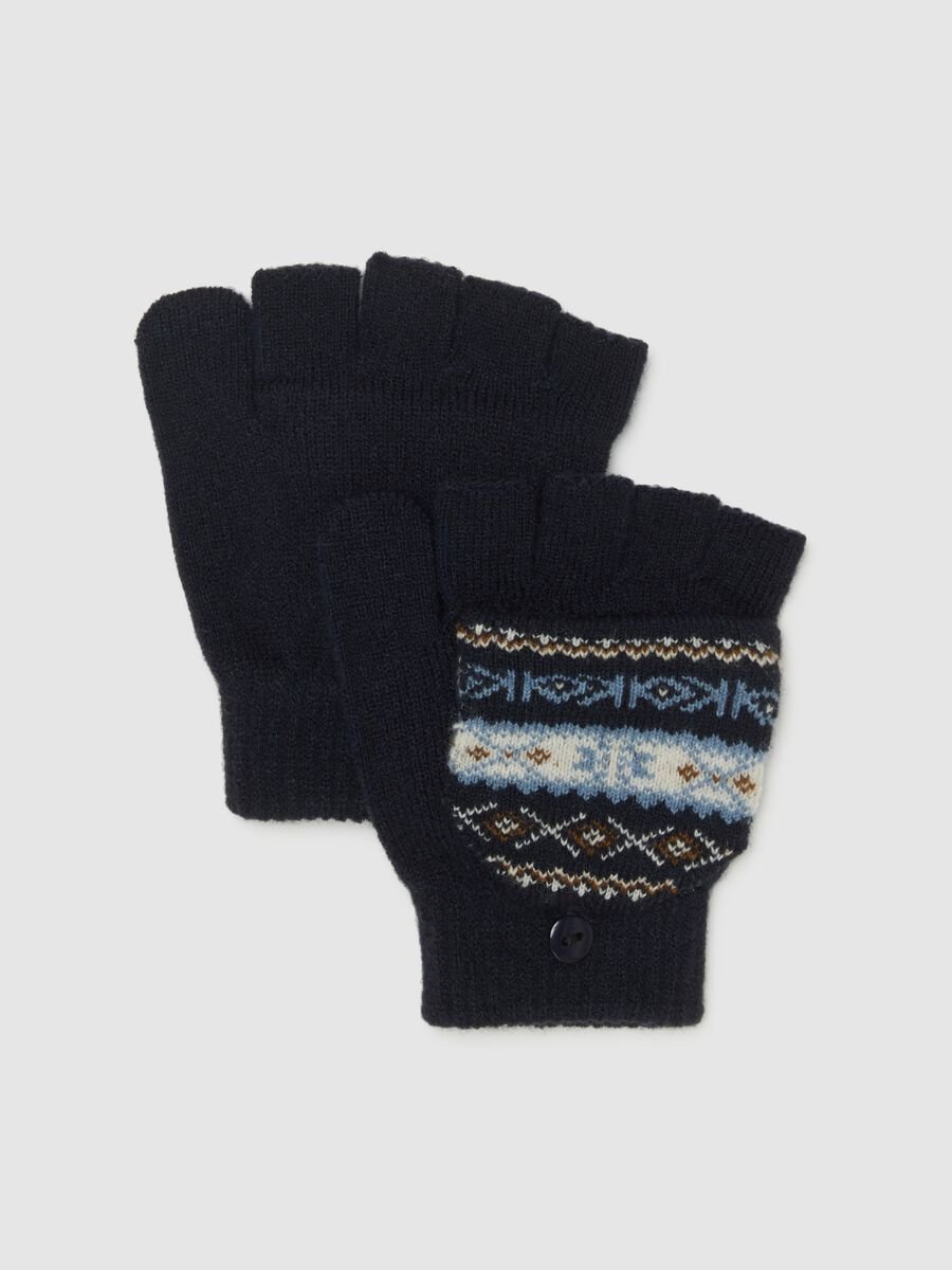 Children’s Multicolour Fingerless Gloves with Geometric Pattern_0