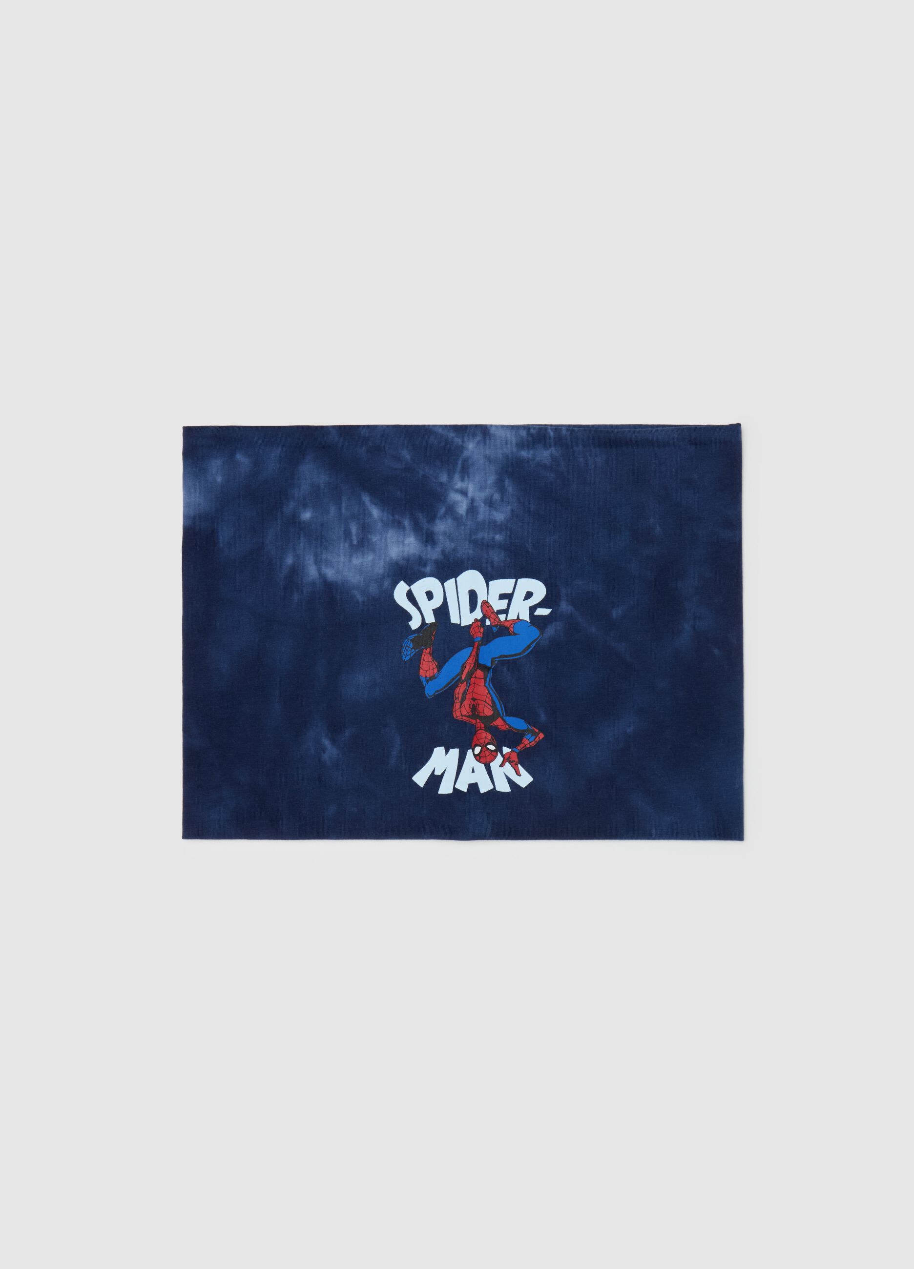 Tie-dye neck warmer with Spider-Man print