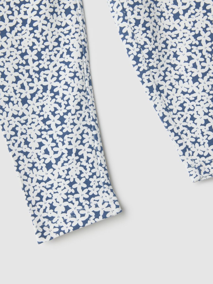 Multicolour stretch cotton leggings for girls, slim fit_2