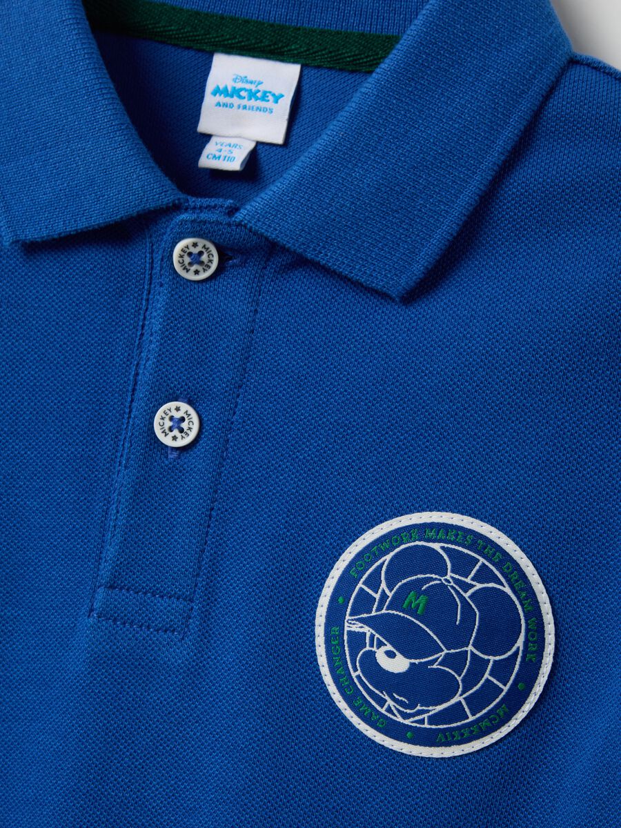 Children's blue polo shirt in pure cotton, regular fit with Disney print_2
