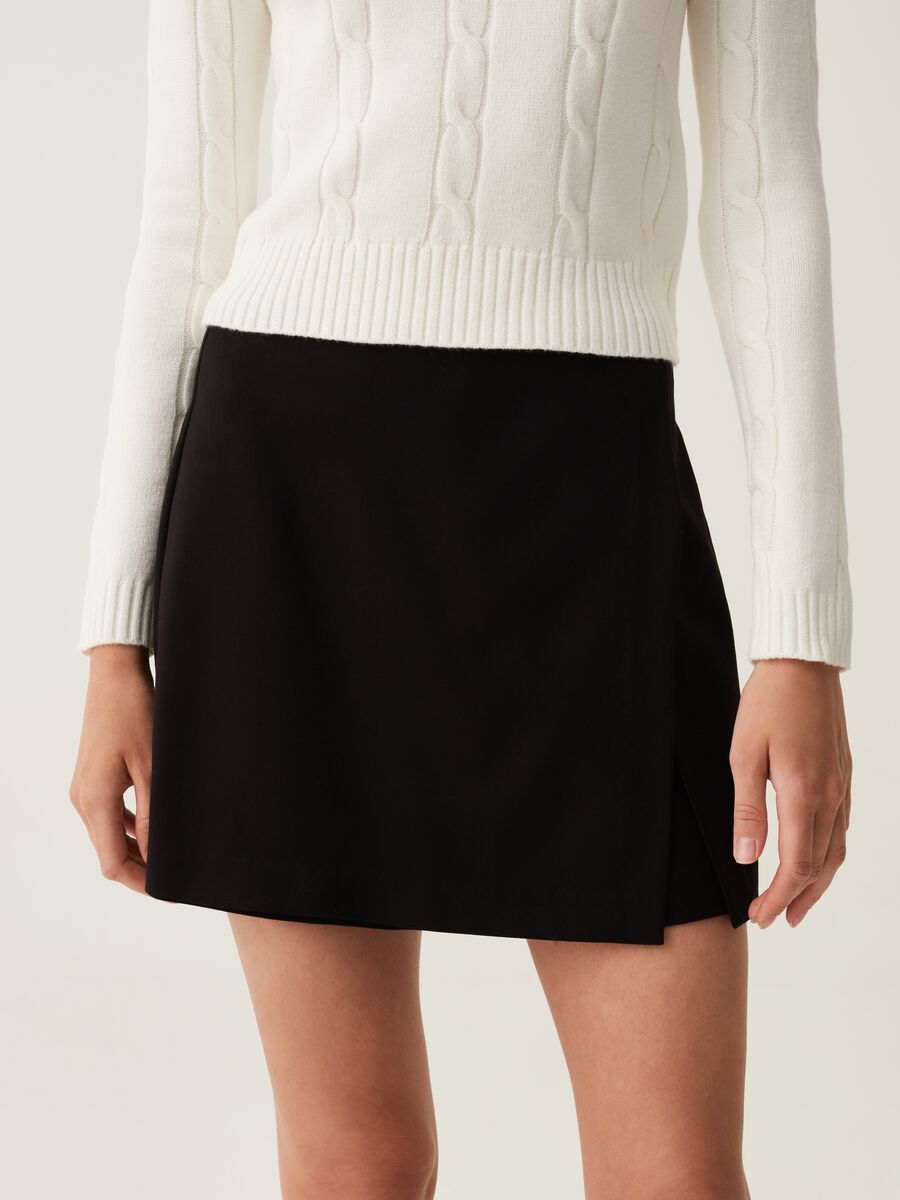 Skort stretch tinta unita_1