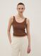 Brown fitted stretch-cotton vest top_2