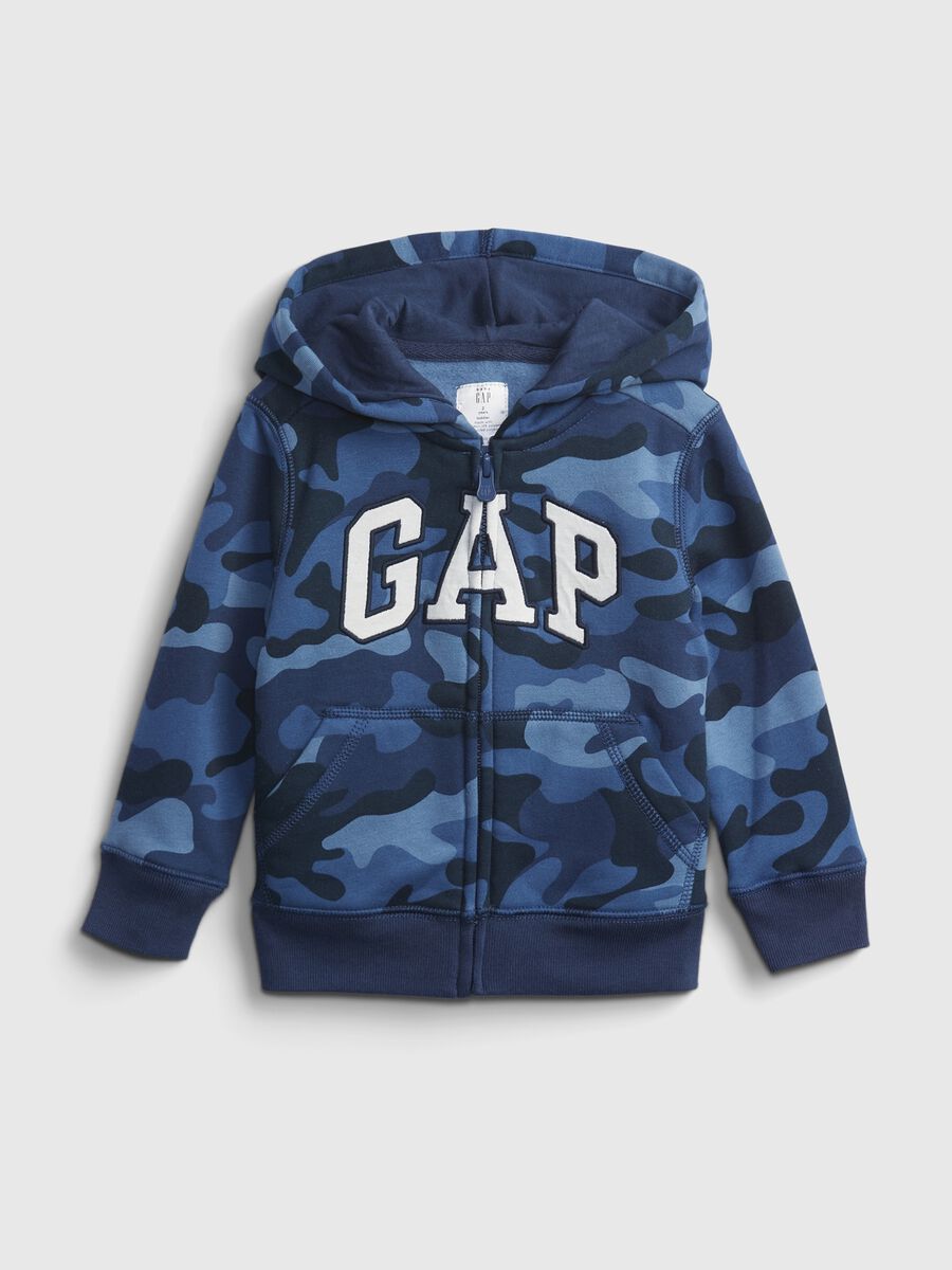 Full-zip camouflage plush hoodie_0