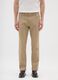 Beige slim fit cotton blend trousers_1