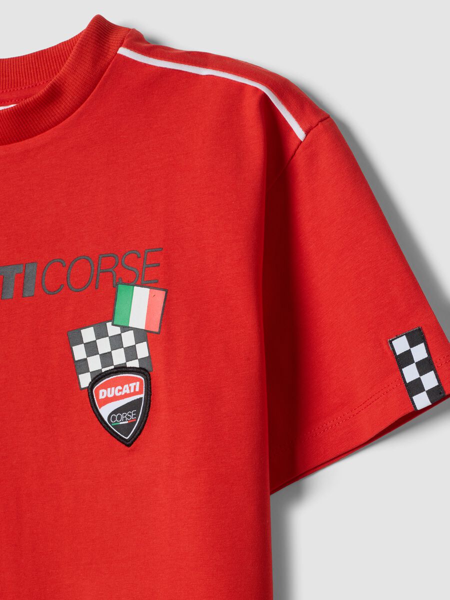 Red short-sleeve stretch cotton T-shirt for boys, regular fit_3