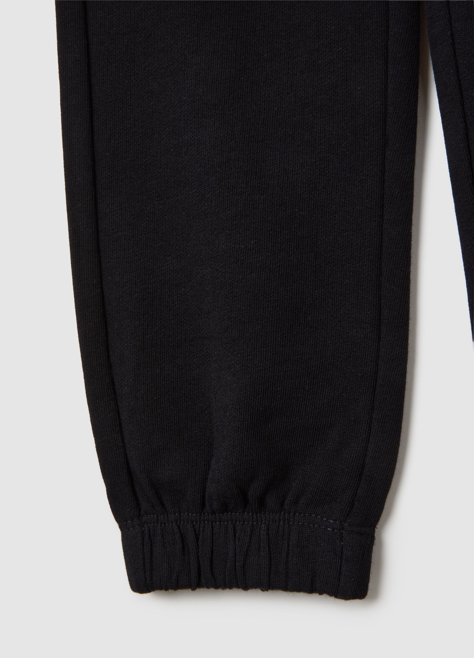 Kids' black pure cotton regular fit trousers