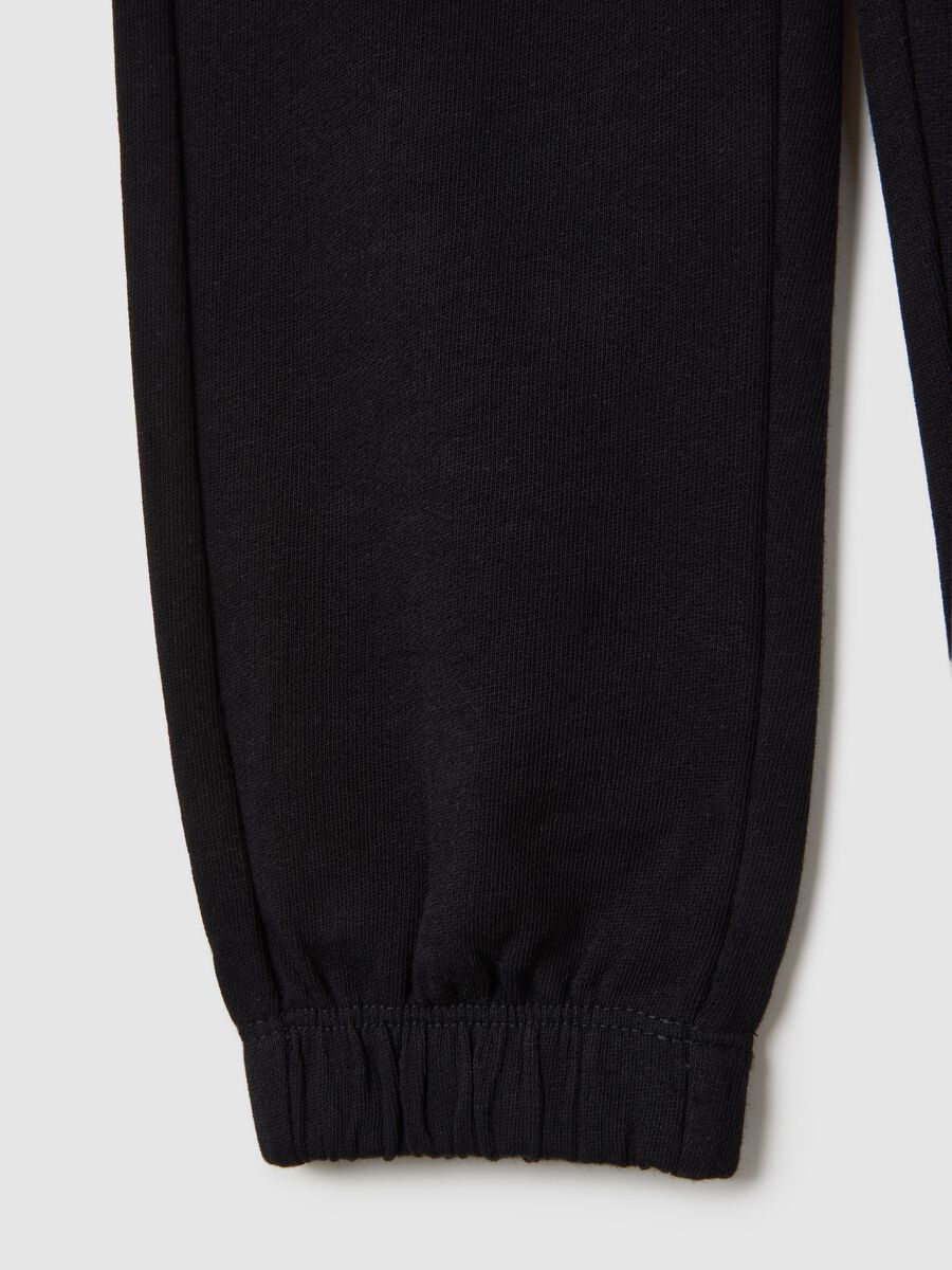 Kids' black pure cotton regular fit trousers_3