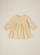 Beige corduroy dress with floral embroidery_1