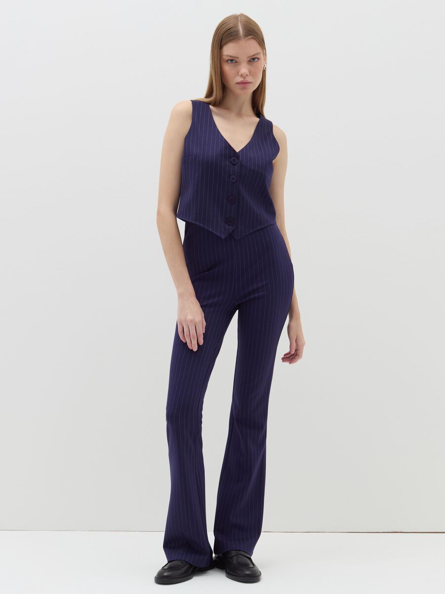 Pinstriped gilet with buttons_1