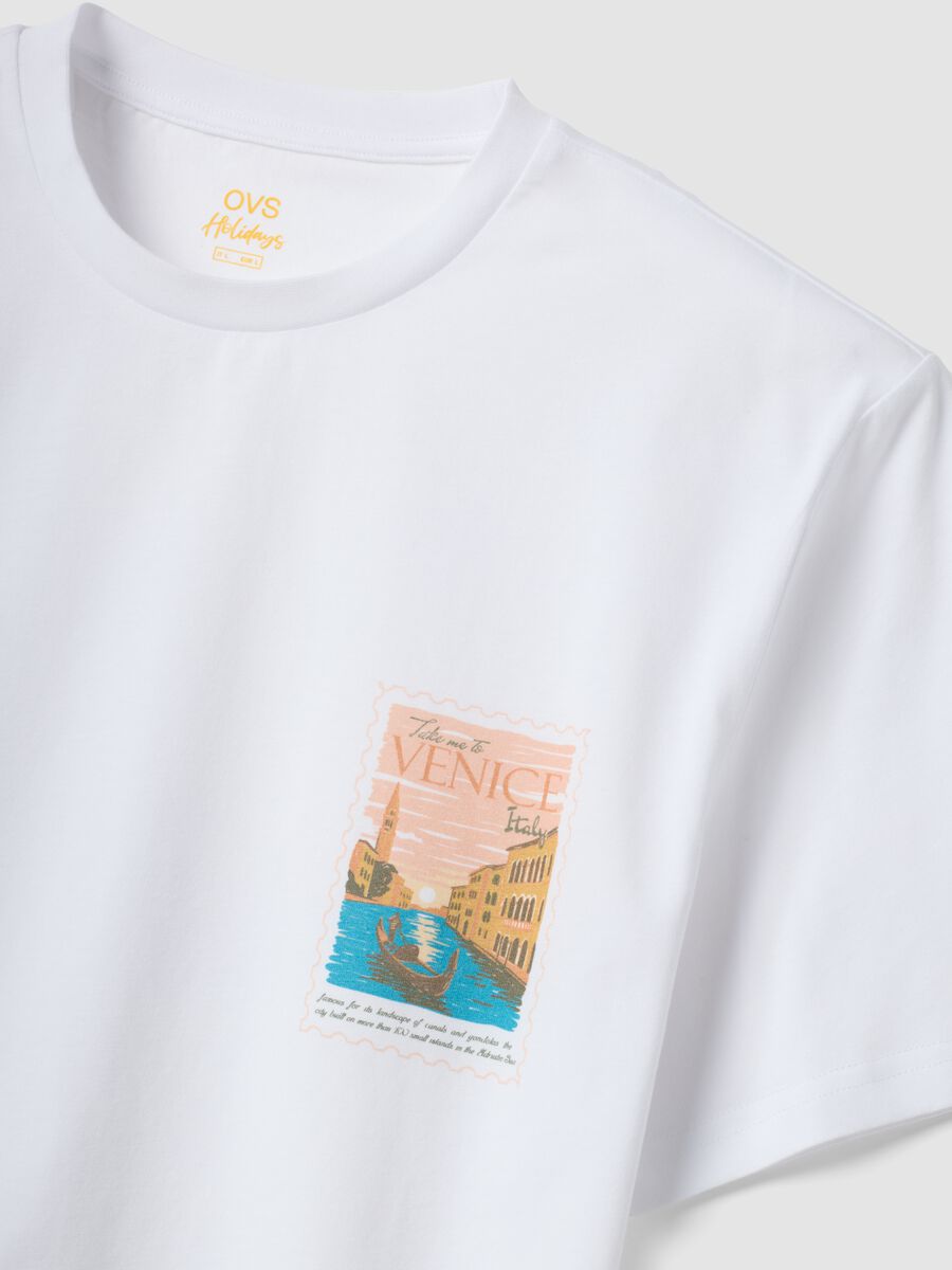 White short-sleeved pure cotton regular-fit T-shirt_5