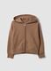 Brown pure cotton hooded sweatshirt_0