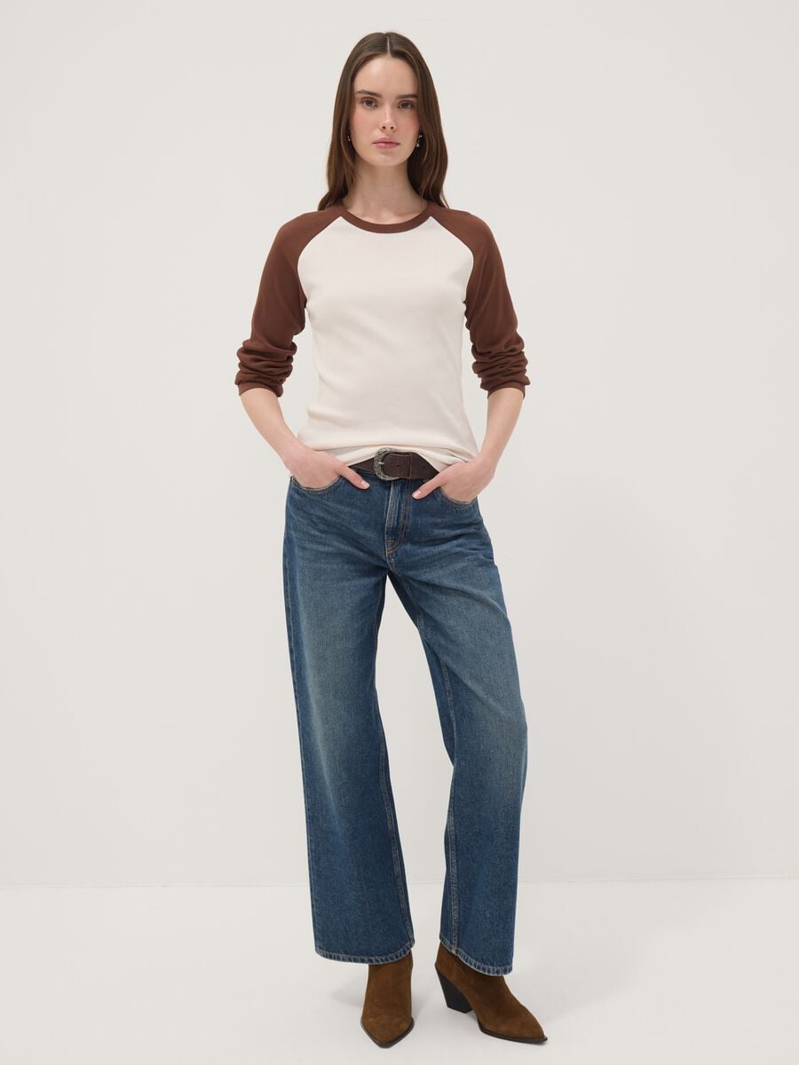 T-shirt bianca in puro cotone a maniche lunghe_2