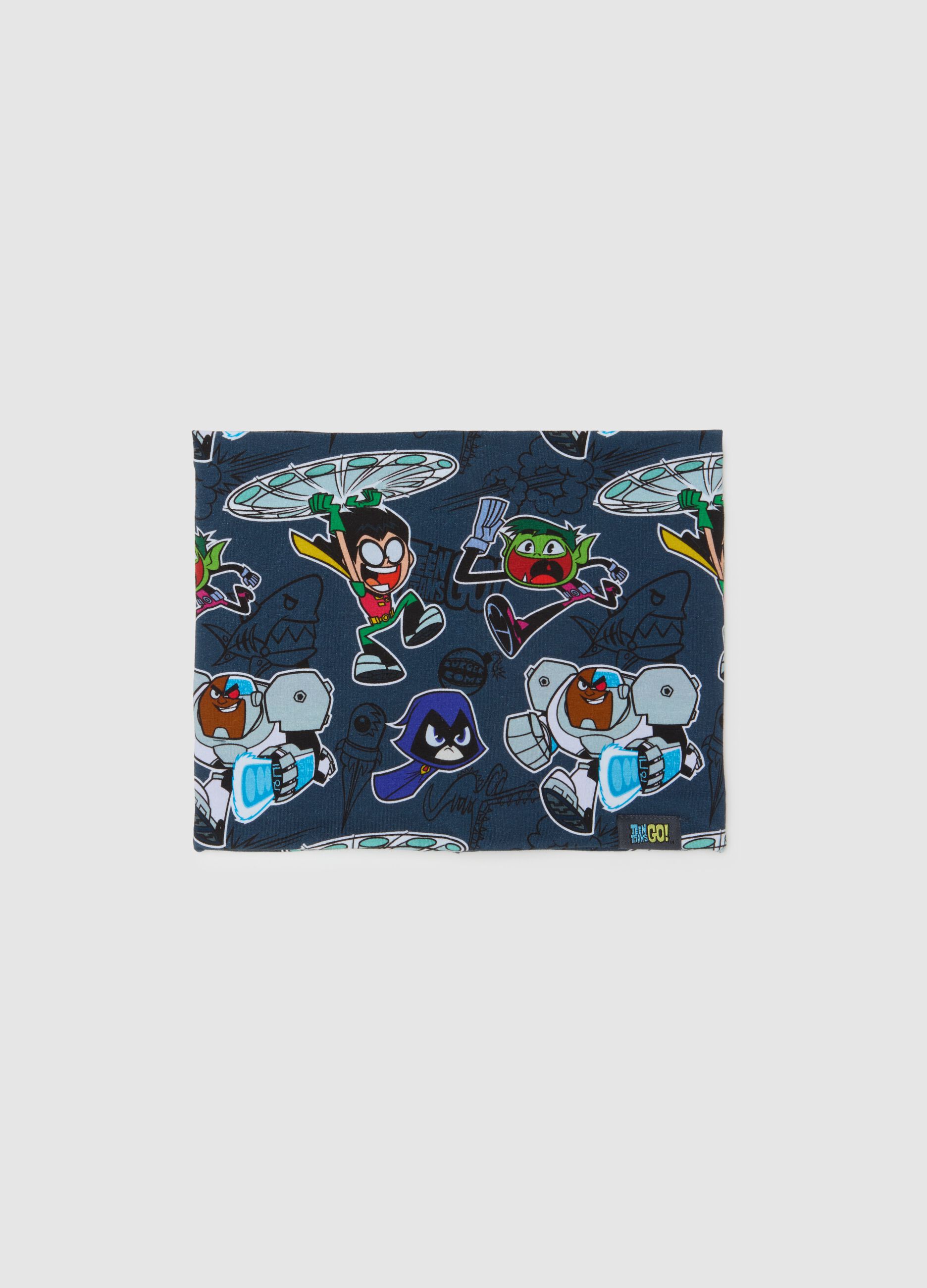 Scaldacollo da ragazzo in cotone multicolor con stampa Teen Titans Go!