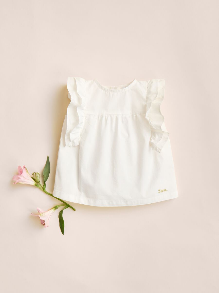 IANA 100% cotton sleeveless shirt with ruffles._0