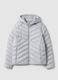 Grey padded regular fit jacket with hood_4