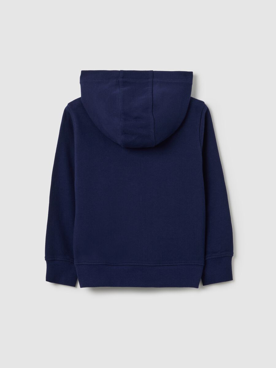 Felpa da bambina in puro cotone blu regular fit_1
